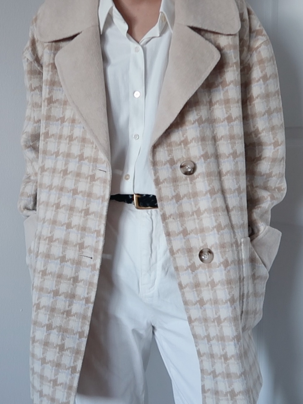 Petite Studio Double sided beige wool coat size xs